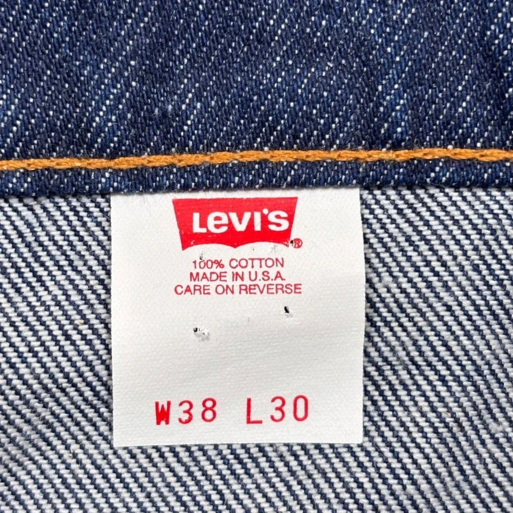 VINTAGE 90s Levis 517 Bootcut Jean Men 38x30 Dark Blue ORANGE TAB Made USA 20517
